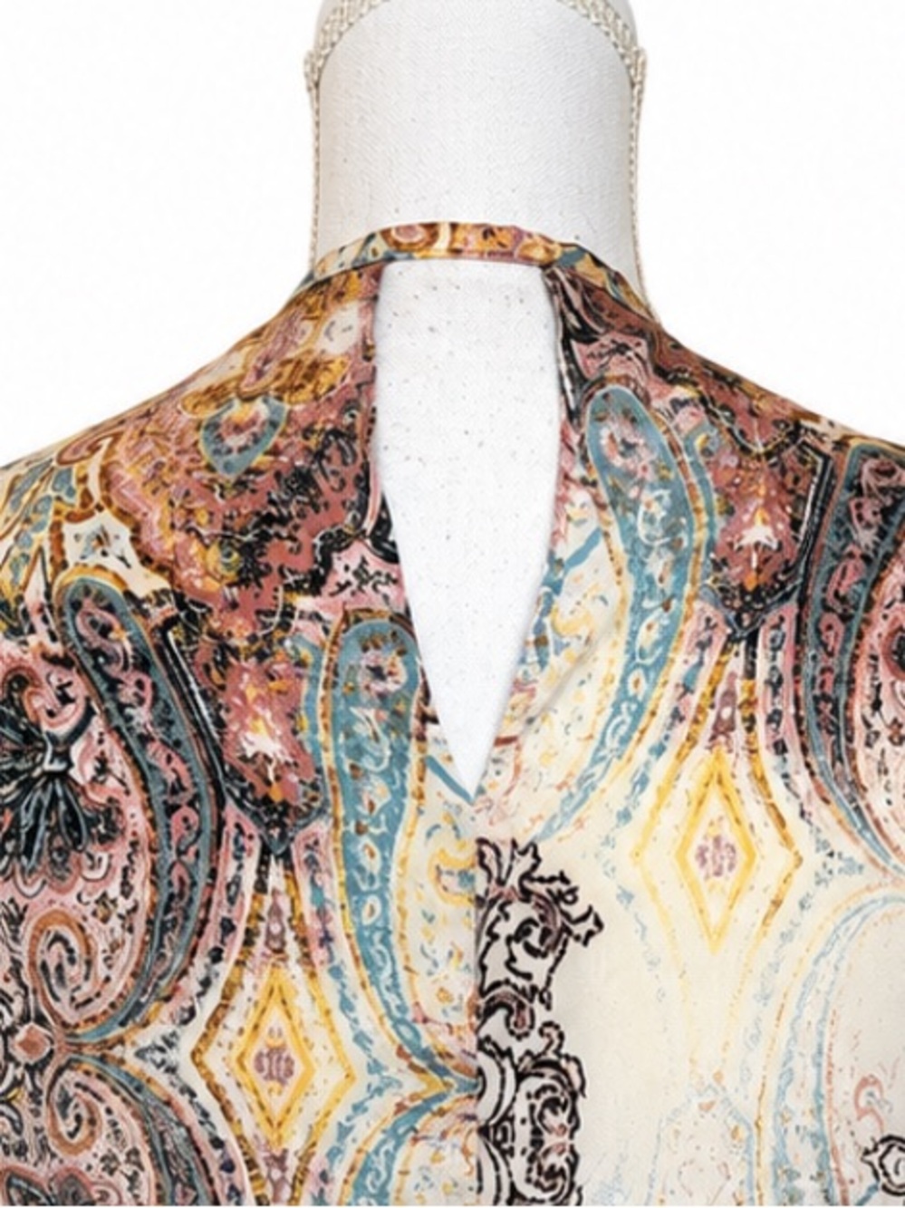 Casting Made in France Paisley Tunic Blouse Medium - Picture 5 of 9